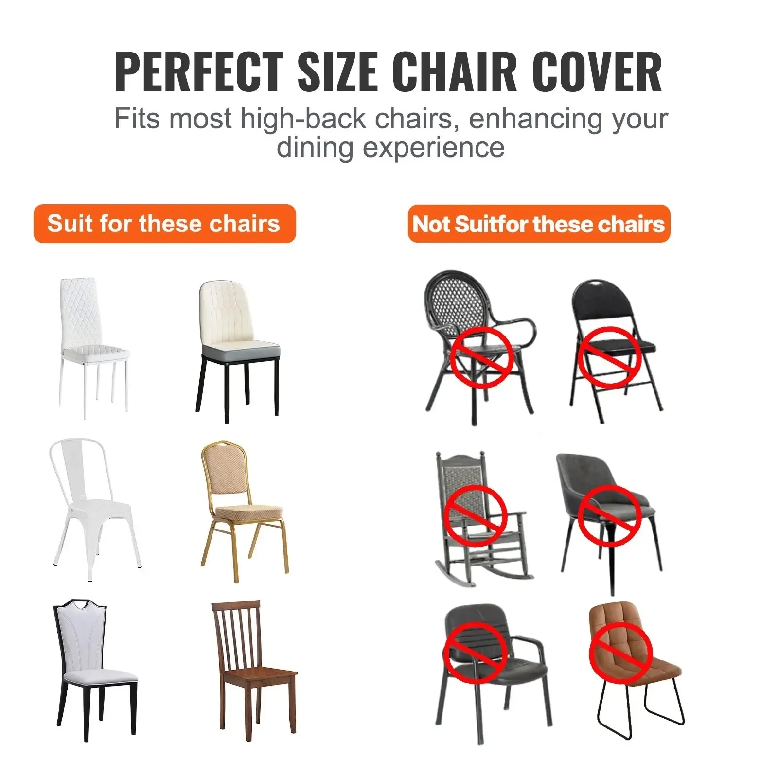 SIHAO White Stretch Spandex Folding Chair Covers 50/100 Pack, Washable Elastic Slipcovers, Universal Fit Chair Protector for Wedding Banquet Hotel Event Decor