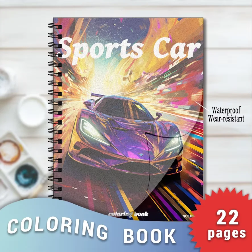 

Racing Adult Coloring Book - 8.3x 11.2 Inch 22 Page Coloring Book - Helps Reduce Stress and Ease Emotions
