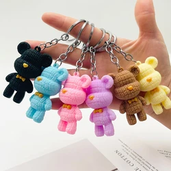 Cartoon Gloomy Bear Keychain Cute PVC Pink Blue Yellow Purple Pendant Key Chain Bag Accessories For Women Girls Kids Toy