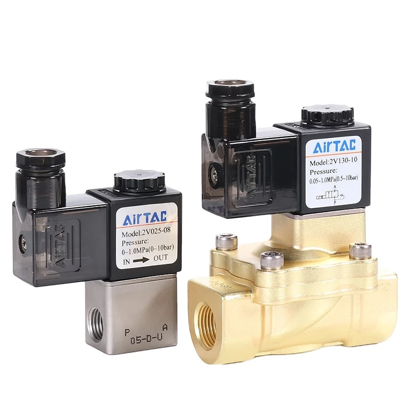 AIRTAC Solenoid Valve 2V025-08-06-B Two-position Two-way Fluid Control Valve Water Valve