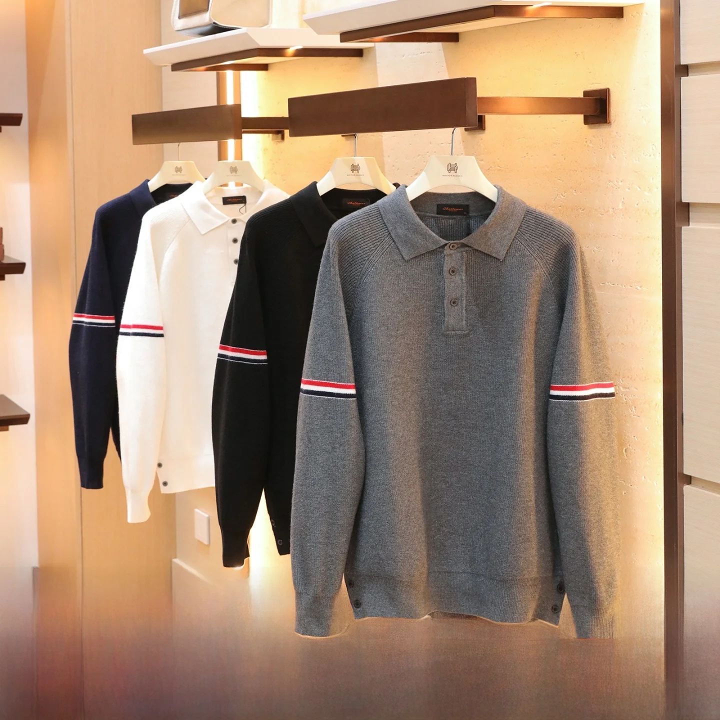 

Американский Sle Роскошный цветной трикотаж с воротником, повседневный мужской модный деловой повседневный длинный свеч из смеси полиэстера и нейлона