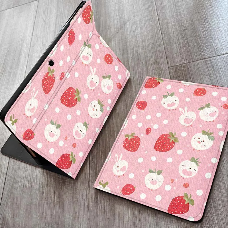 

Cartoon Cat Strawberry Bow For OPPO Realme Pad Air X 10.36 11 Inch Tablet Case
