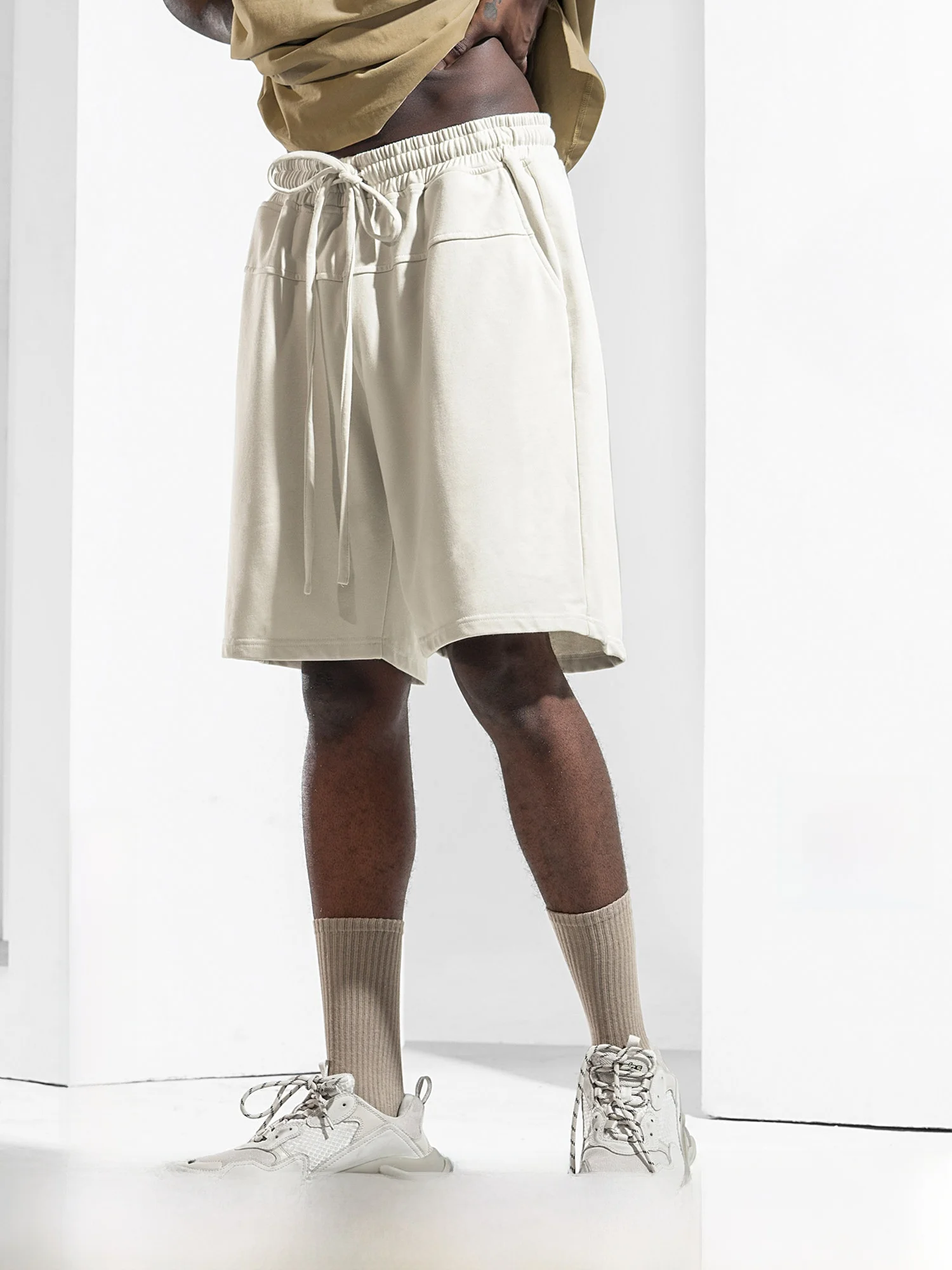 

Мужские летние свободные спортивные брюки Bodydr прямого кроя, повседневные, больших размеров, длиной до колена, спортивные штаны