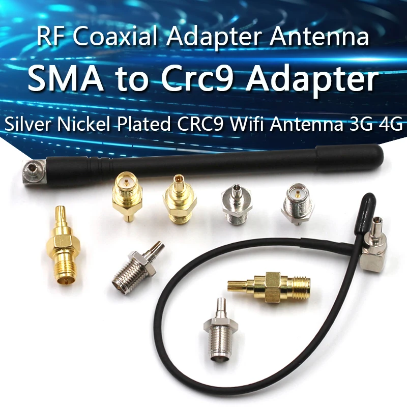 1Pcs RF Coaxial Adapter SMA Female Jack To CRC9 Male Plug Silver Nickel Plated CRC9 Wifi Antenna 3G 4G Antenna 1Pcs RF Coaxial