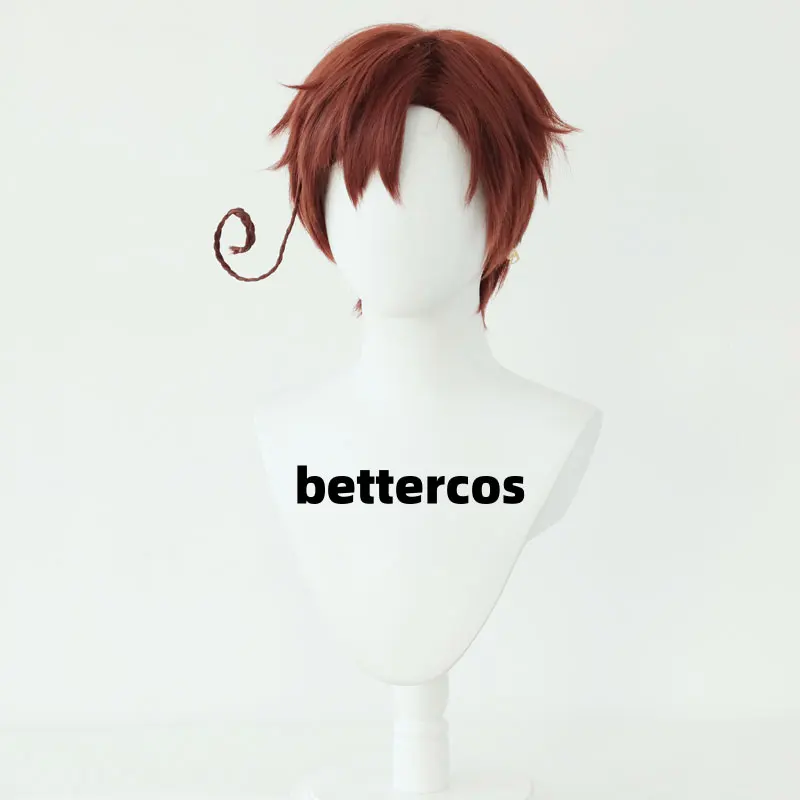 Axis Powers Hetalia Wigs South North Italy Wig Feliciano Vargas Red Brown Cosplay Wig With a Small Detachable Braid image 3