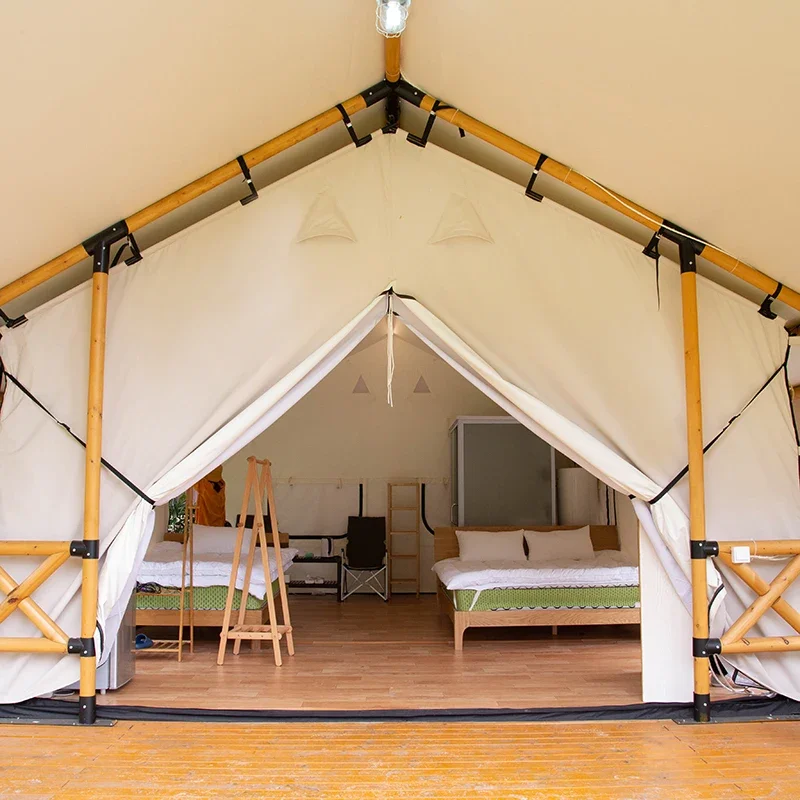 czterosezonowy namiot ślubny na świeżym powietrzu Przyjęcia weselne Imprezy namiot safari luksusowe płótno Resort glamping