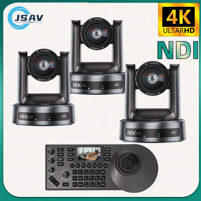 

JSAV Камера PTZ NDI 4K/1080P 60fps с пультом управления, зумом 20x, поддержкой POE, AI отслеживанием, портами HDMI USB LAN SDI — для онлайн-трансляций церквей и работы с VMIX