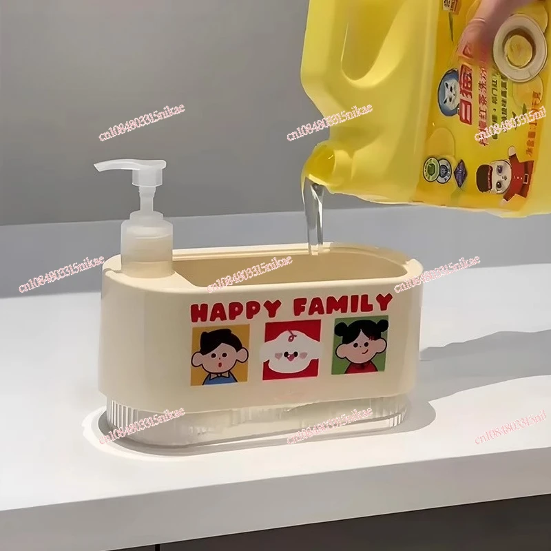 

Refillable Dish Soap Dispenser | Sink Press Pump Hand Soap Storage Box
