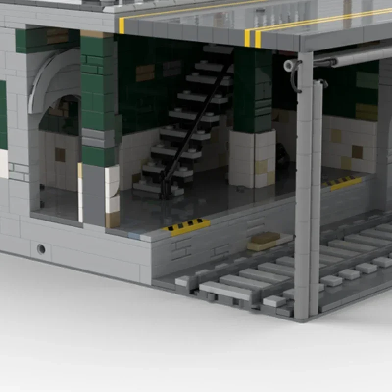 Bloques de construcción Moc modelo Street View, tecnología de estación de metro de Nueva York, bloques modulares, regalos, juguetes de Navidad, conjuntos DIY de montaje