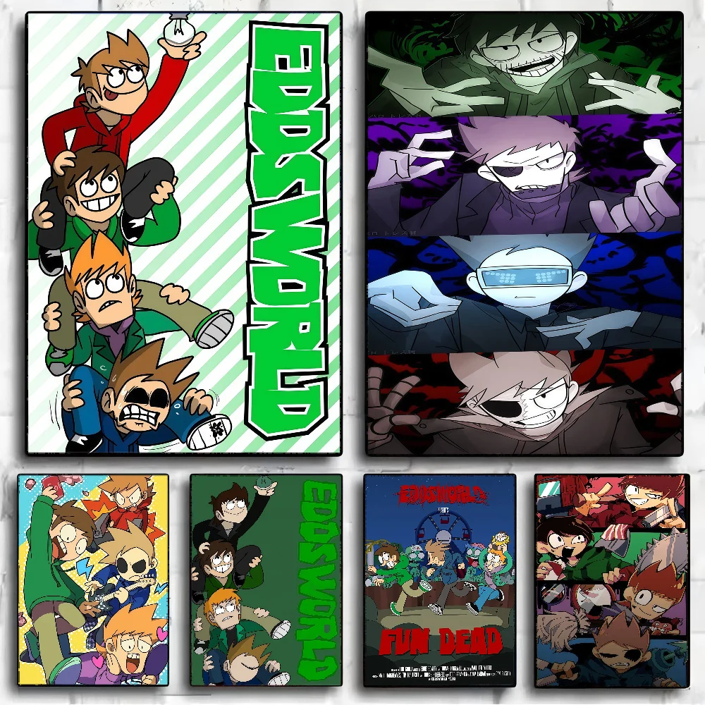 1PC Eddsworld Anime Posters Sticky Whitepaper Sticker DIY Ro
