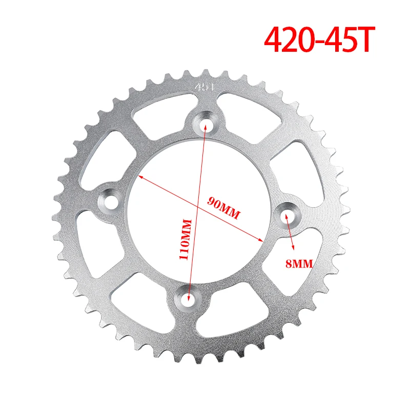 420/428 Chain 35T 38T 48T 45T 51T teeth 58mm Rear Sprocket for 50cc 70cc 110cc 125cc Dirt Pit Bike 37T 41T Accessories