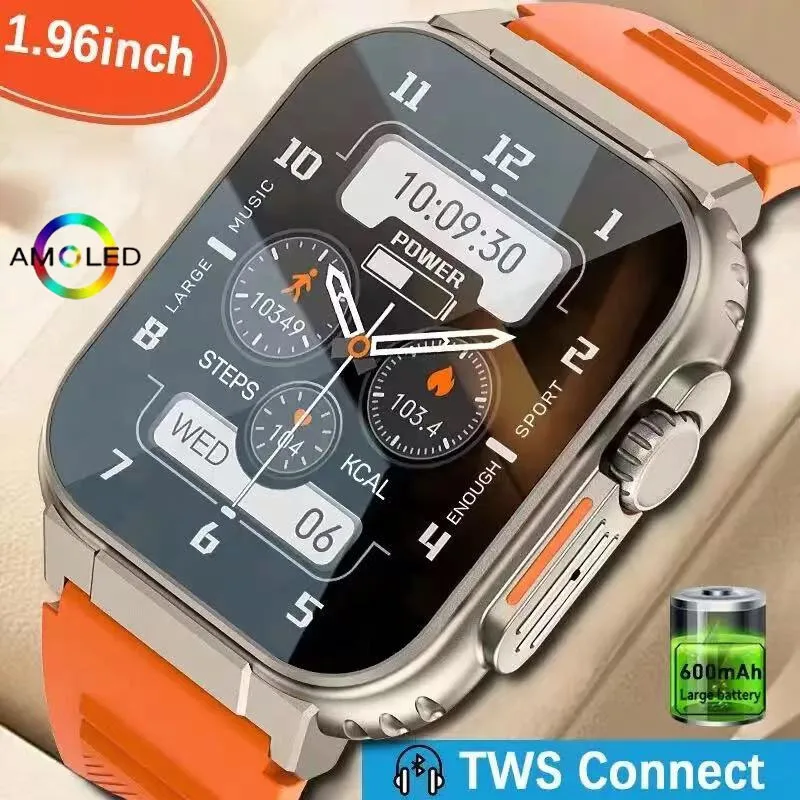 New Hello Plum Smart Watch Men 49mm NFC Women GPS Track Blue