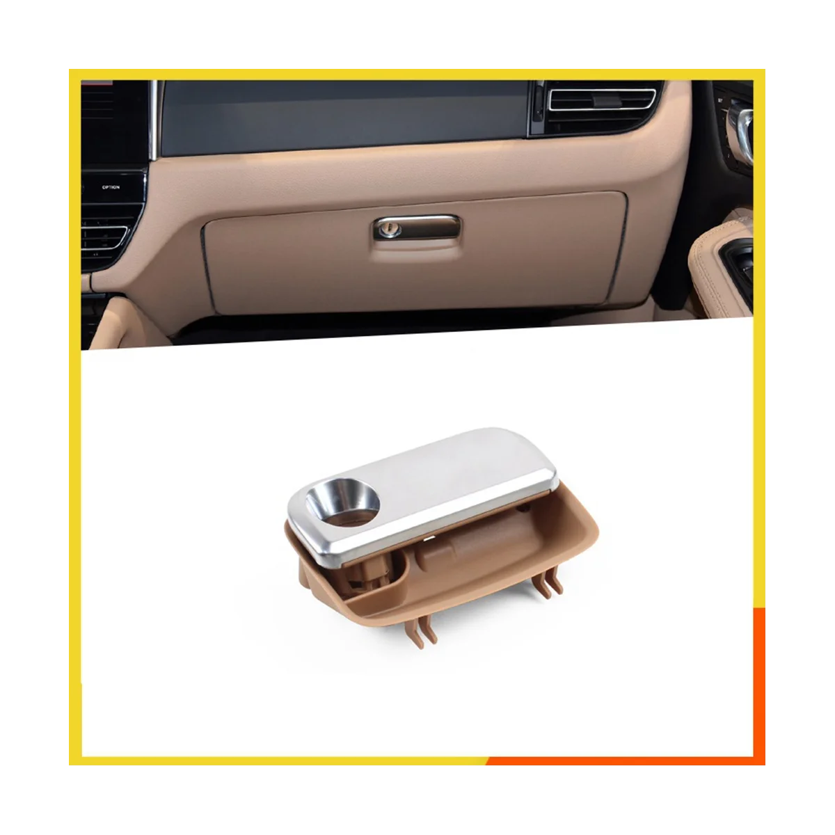 Car Dash Glove Box Passenger Side Door Switch Handle Trim for Porsche Macan 718 Cayman Boxster Panamera 911(Beige)