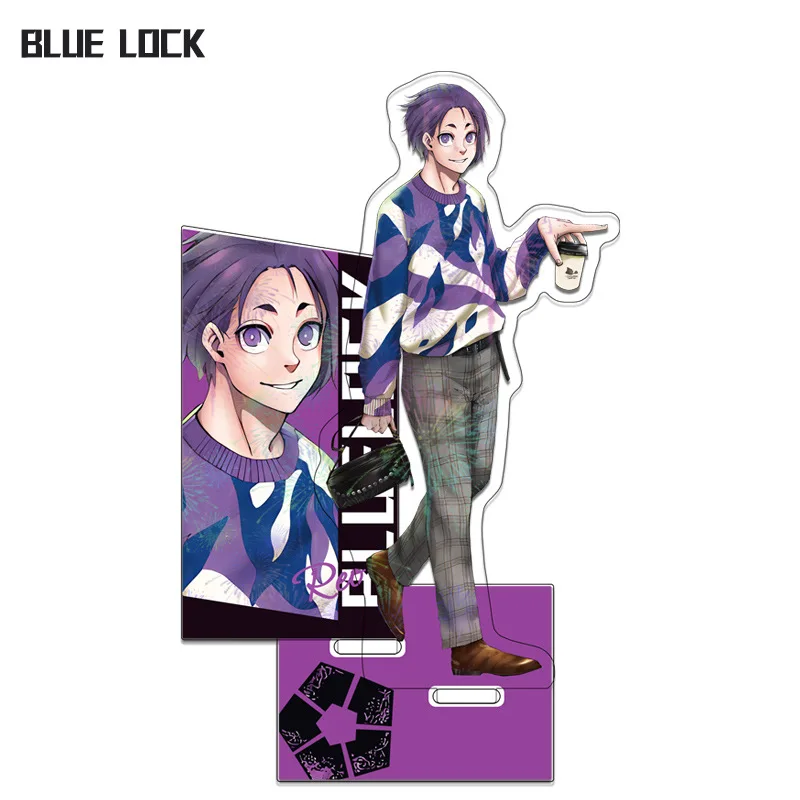 Blue Lock 301 Series Double Insert Stand Blue Lock Isagi Yoichi Bachira Meguru Anime Merch Layered Craft Firework Holographic view 4