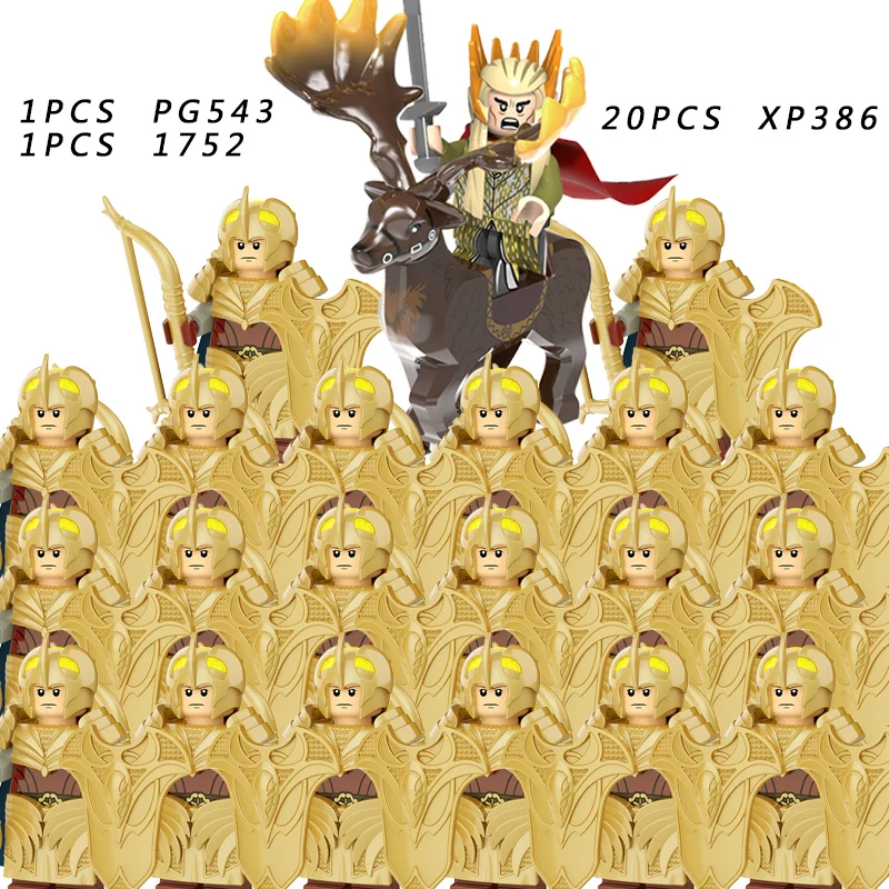 Medieval War Knight Mini Lord Of Elf Army Dwarf soldier shield Weapon Building Blocks Figures Set Kids Toys Gift