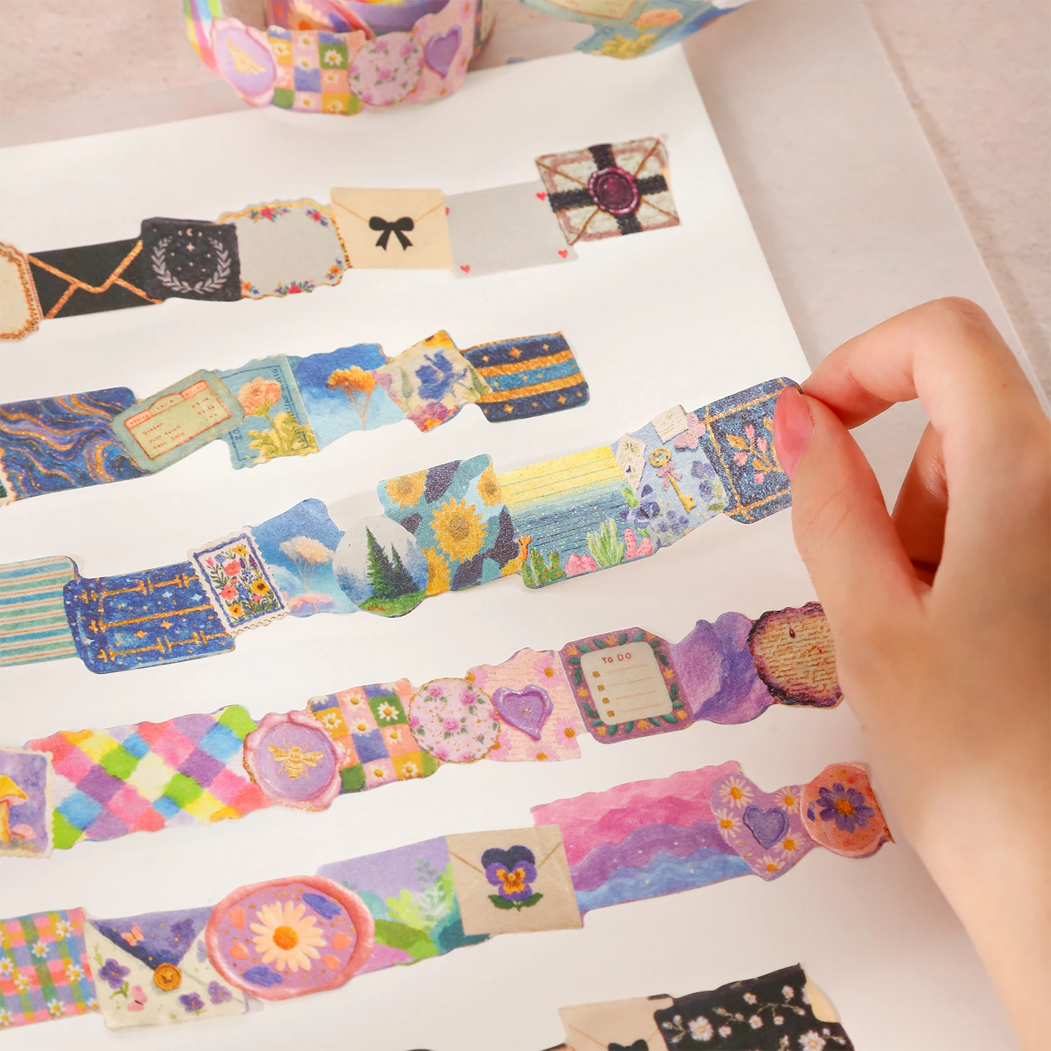 Scrap Cloth Little Forest Series Vintage Plant Flower Landscape Washi Tape Creative DIY Journal Material Collage Stationery