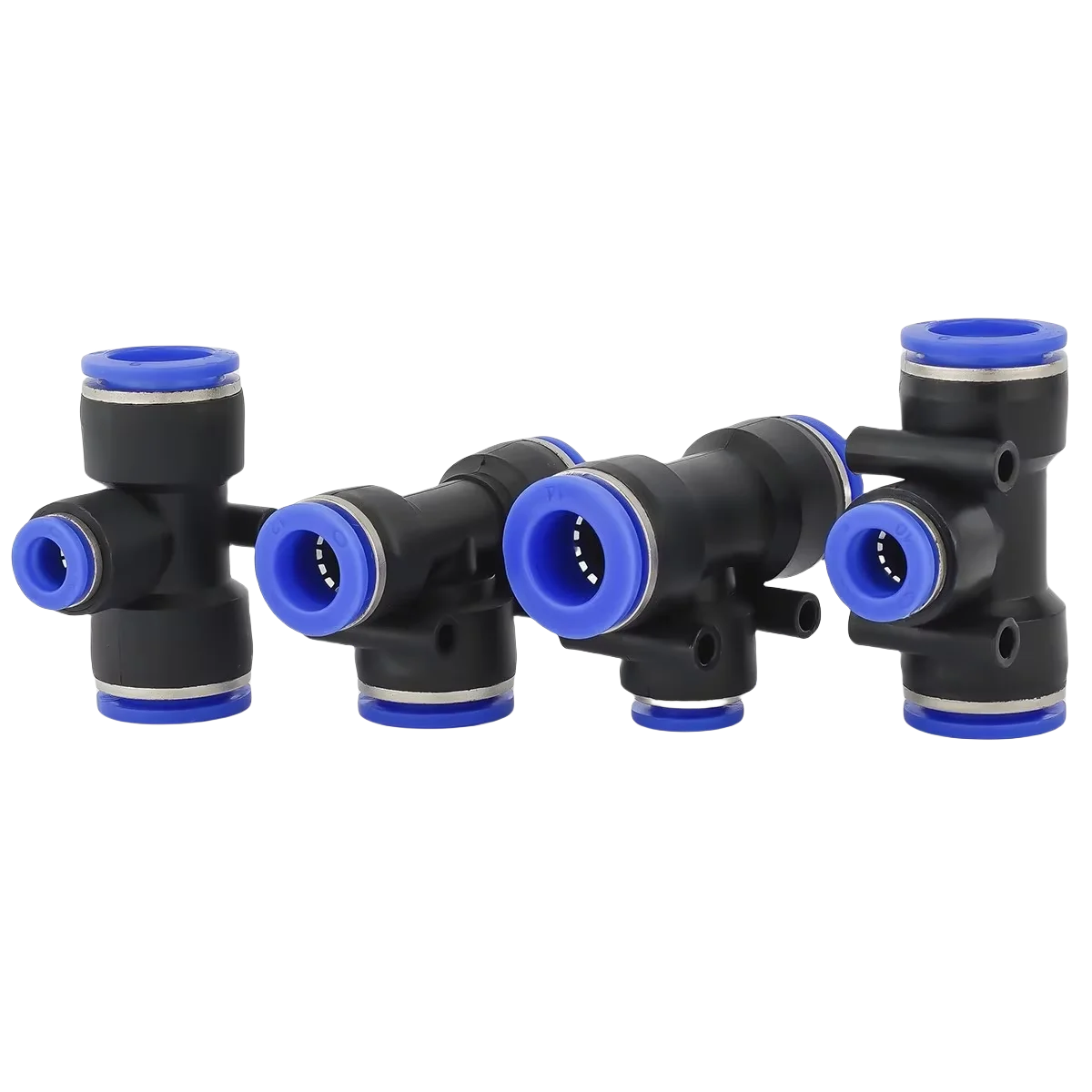 PE PEG Pneumatic Quick Connector Three-way Variable Diameter Connector T-shaped PU Tracheal Hose 4 6 8 10 12 14 16mm PEG10-8-10