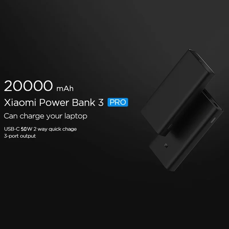 Xiaomi Power Bank 3 20000mAh PB200SZM 50W Pro Max Mi Portable Fast Charging Extermal Battery Powerbank Quick Charger