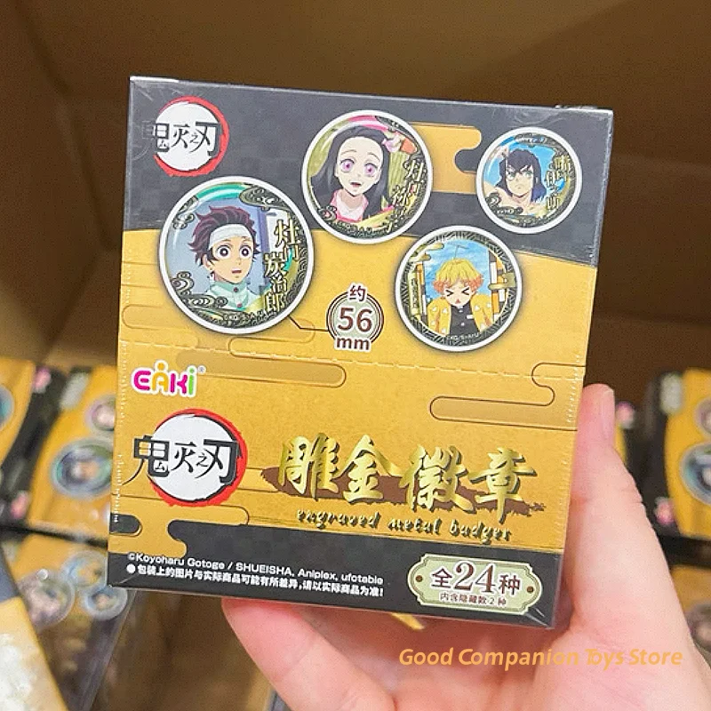 

Оригинальный резной золотой значок Demon Slayer серии 58 мм, слепая коробка Kamado Tanjiro Nezuko Agatsuma Zenitsu, аниме, периферия, игрушки, подарки