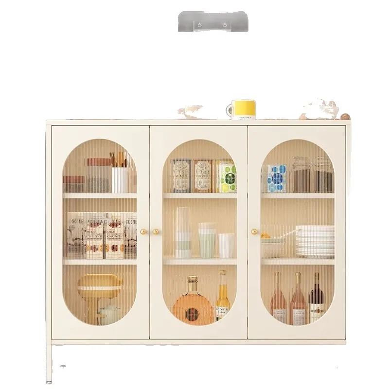 

Wrought iron dining side cabinet new cream wind closed locker iron leather storage cabinet office iron