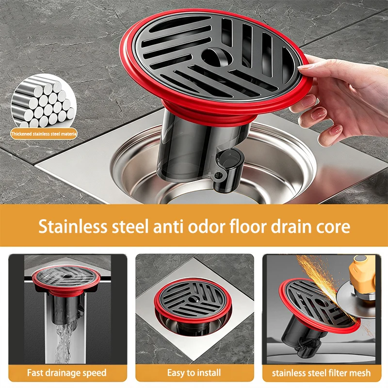 Bathroom Sewer Universal Floor Drain Core Deodorizer Anti-odor Anti-insect Closed Lid Filter