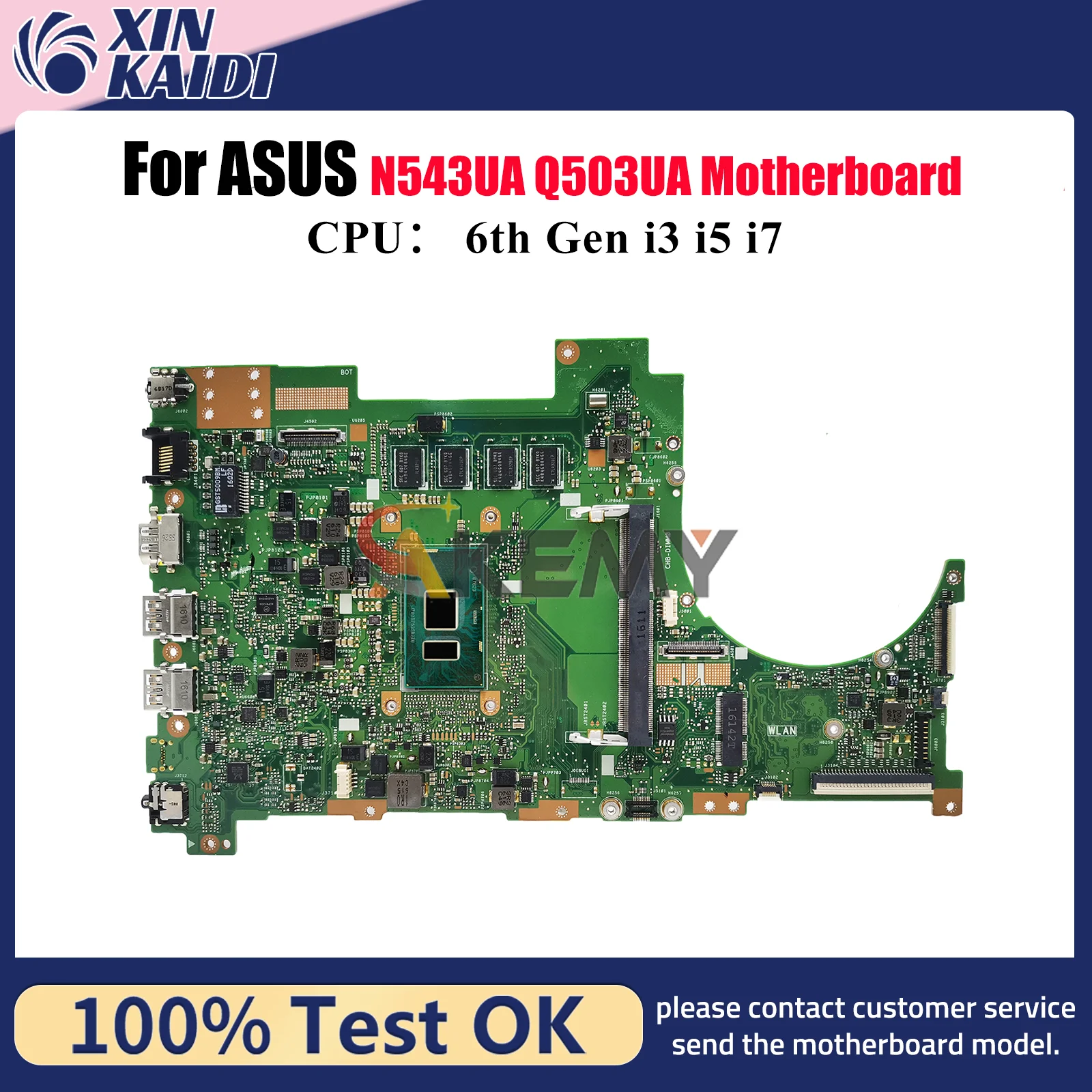 

Q503UA Материнская плата для ноутбука ASUS VivoBook N543UA Q503U Q503UA Материнская плата для ноутбука с процессором i3 i5 i7 100% тест ОК быстрая доставка