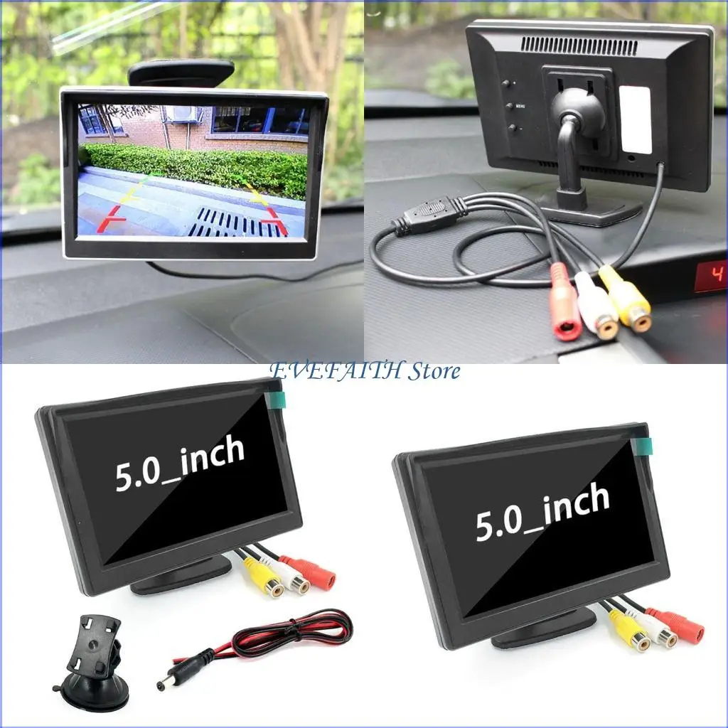 

124B Auto Rear View Backup-Reversing Camera Parking Assistance Aid Monitor 5 inch Wide LCD Color Display