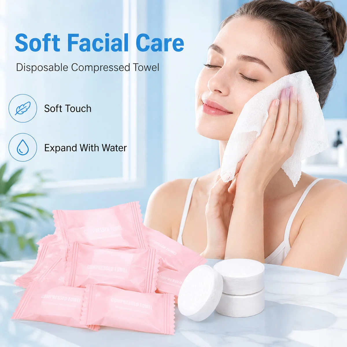 Portable Compressed Towel Disposable Towel Coin Tissue Bath Towel Face Towel Absorbent Lightweight Hygienic Travel Accessories