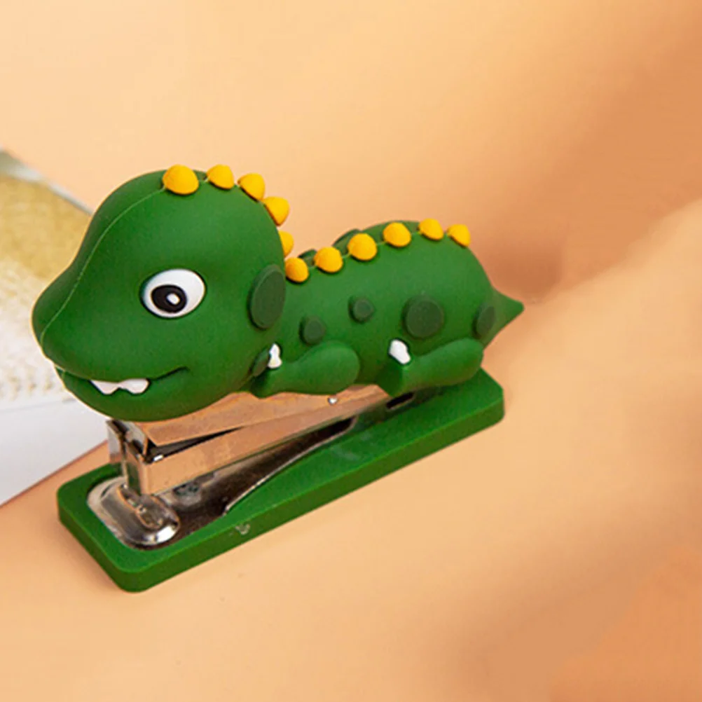 

Office Desk Decor Mini Stapler Book Dinosaur Stapling Tool Accessories Decorate Silicone Desktop Small Reusable Student