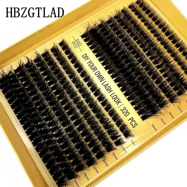 320 wiązek 60D/80D/100D klaster przedłużanie rzęs gruby styl pojedyncze rzęsy ręcznie robione wiązki rzęs 5D puszyste rzęsy z norek