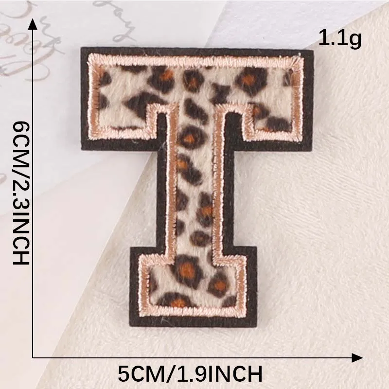 A ~ Z Engels Alfabet Letters Badge Patches, Luipaardprint Applique Borduren Ijzer op Stickers voor Kleding, DIY Naam Kledingstuk