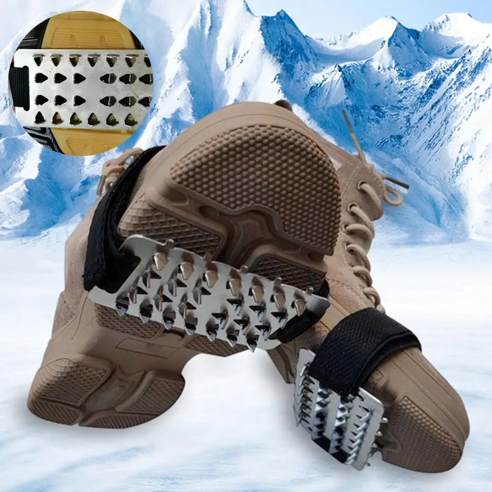 2/3/4/5 Pairs Shoes Crampons 26 Teeth Grip Snow Cleats Anti-slip Ice Crampons Climbing Ice Spikes Boots Grippers Ice Cleats