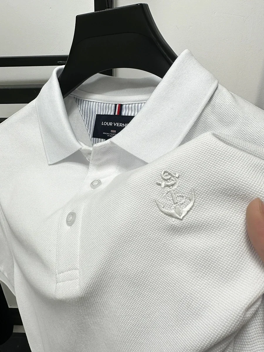 High end brand 100% pure cotton short sleeve POLO shirt men casual summer fashion exquisite embroidery T-shirt breathable Top