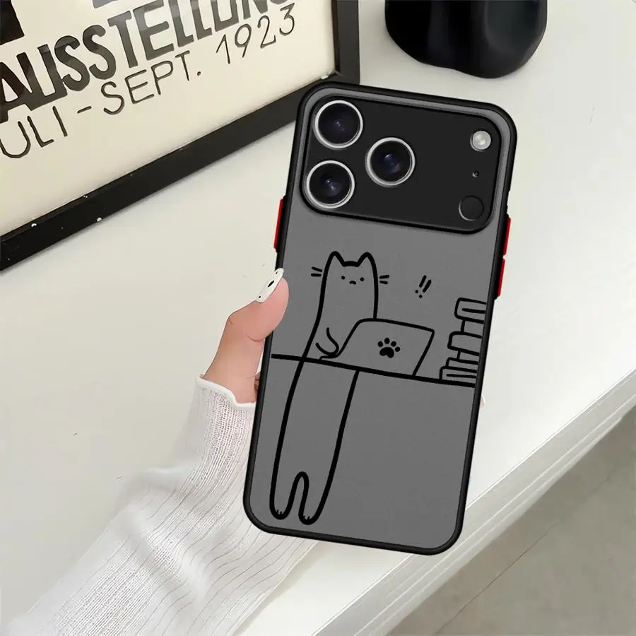 حافظة لهاتف ابل ايفون 17 اير اكس اس ماكس 13 ميني 7 8 12 13 11 برو ماكس 15 16 14 بلس غطاء ناعم لطيف كات #6