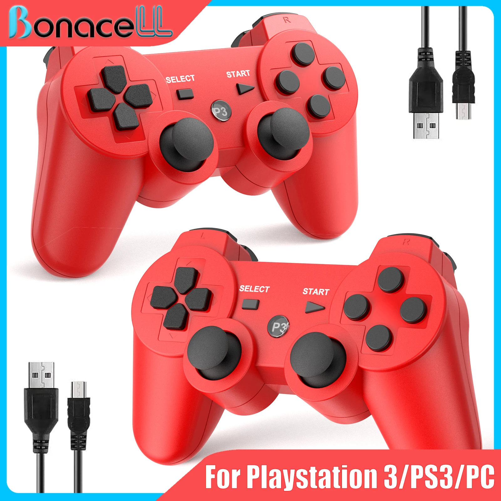 

Controller For Playstation3/PS3/PC/Android Consoles Gamepad BT Wireless Joystick 6 Axis Gyro Built -in Dual Vibration Motors