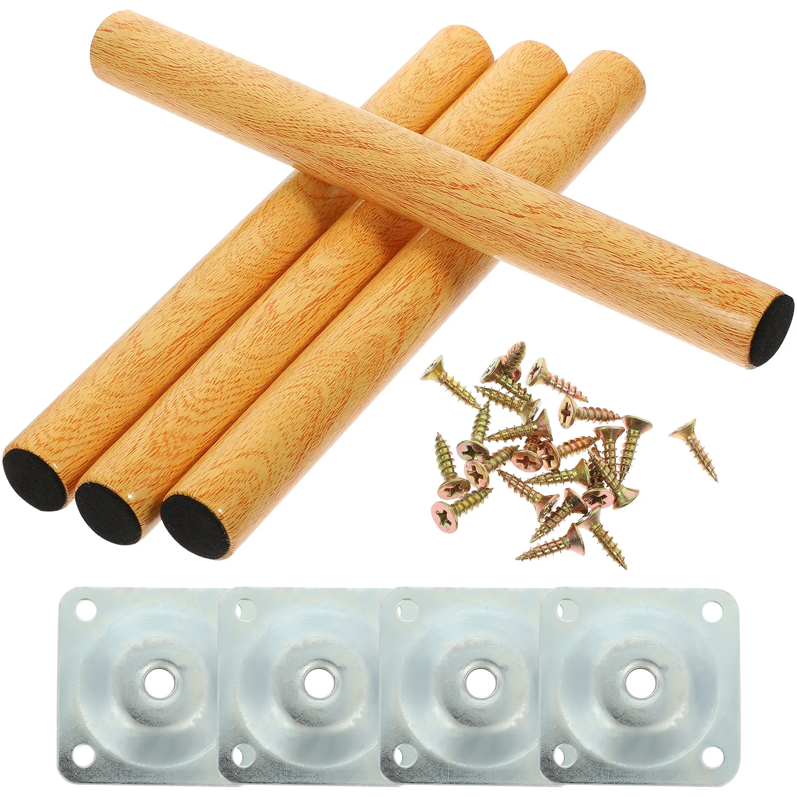 ブラウン無垢材家具脚セット テーブル脚交換用 耐久性のあるキャビネット脚 デスクエクステンダー コーヒーテーブルライザー