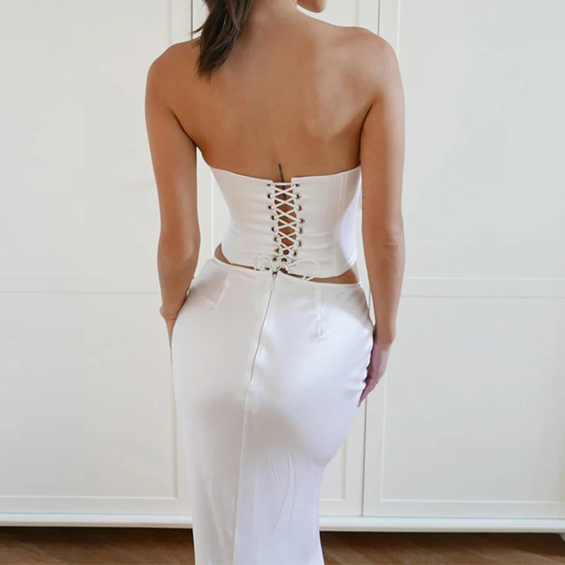 Falda larga de media longitud de Color sólido versátil a la moda para mujer, primavera y verano, primavera y verano, longitud de la pierna