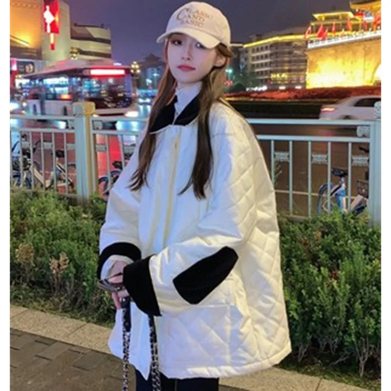 Long Cotton Dress Women's Autumn Winter Specially Set 2022 Design Sense Small Loose With White Cotton Coat Commuting Pure Color