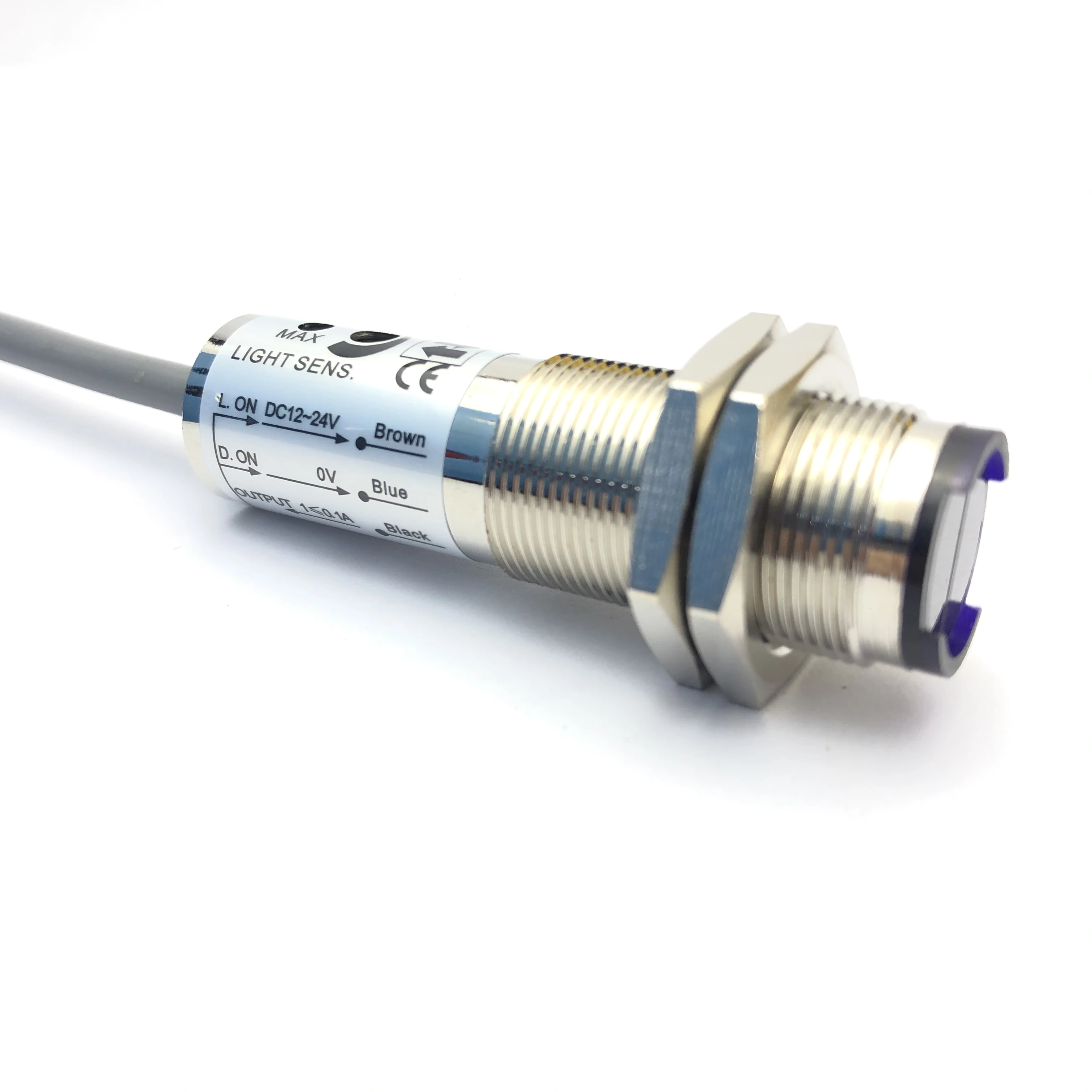 UE-40D Stainless Steel Optical Sensor Unique Small Volume Adjustable Detection Distance Cylinder Photoelectric Sensor