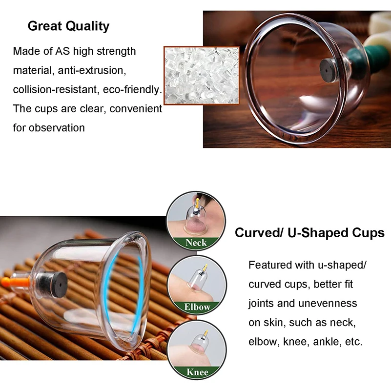 32/24/18/10/6 Cupping Therapy Set Vacuum Massage Tool Cupping Cup Massage Tool Set Ventosaterapia  Masaje Profissional Copo