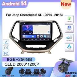 Jeep Cherokee 5 KL 2014-2018 için araba android müzik seti birim multimedya radyo Video oynatıcı GPS kablosuz Carplay Android oto 4G