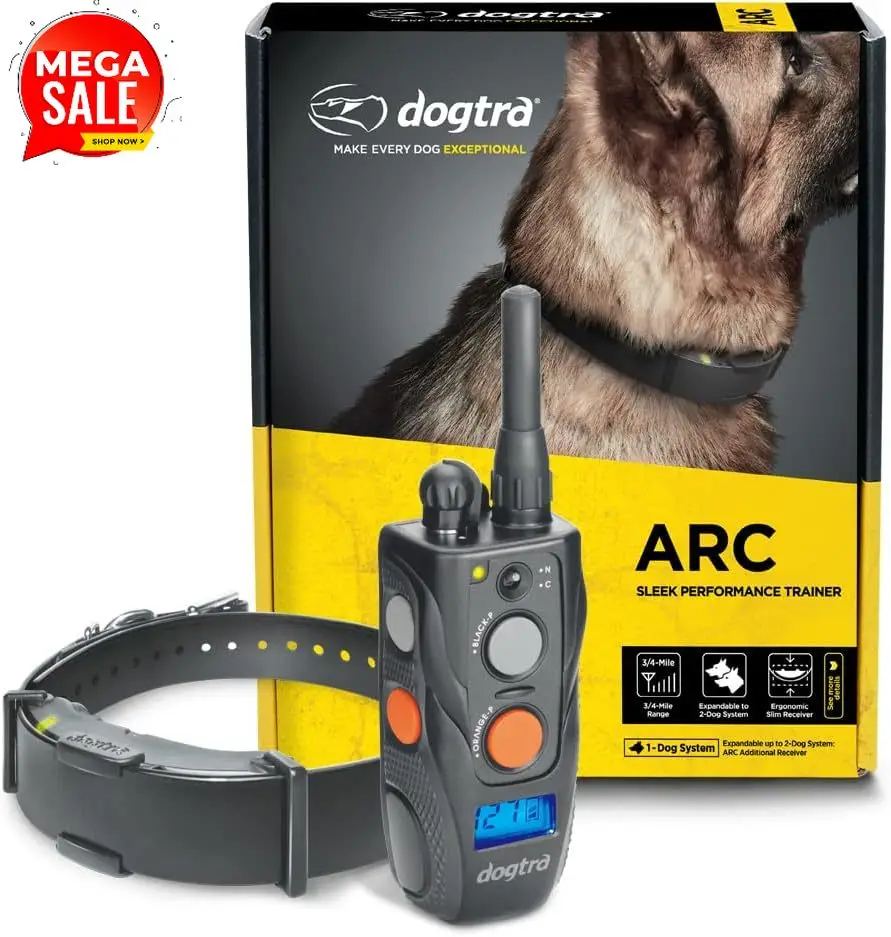 

ARC Slim Ergonomic 3/4-Mile Remote Dog Training E-Collar with 127-Level Precise Control via LCD Screen