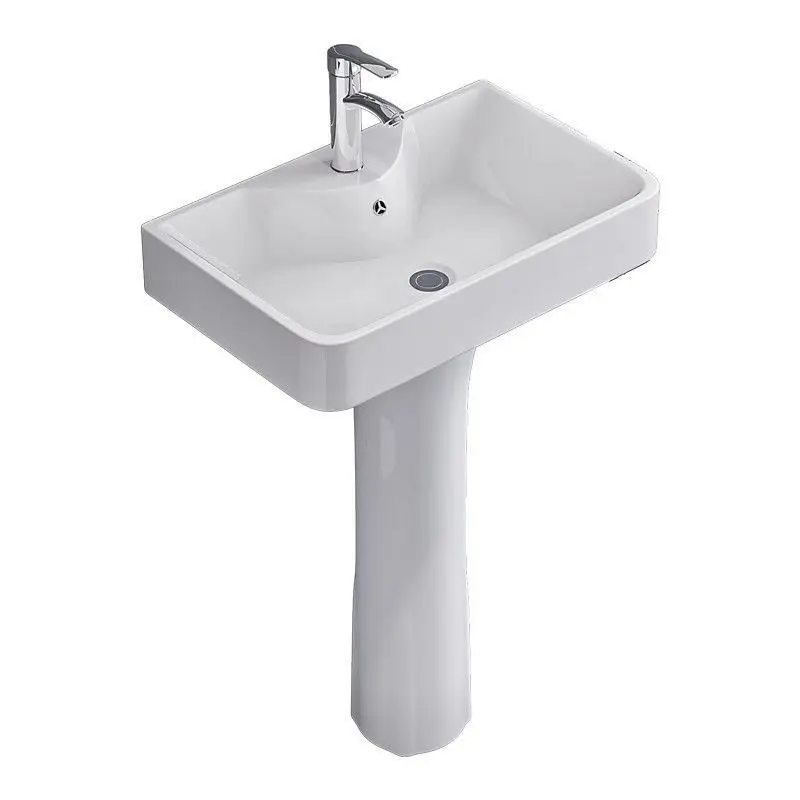 Column Household Floor-to-ceiling Washbasin Ceramic Balcony Washbasin Mini Small Apartment Integrated Floor-to-ceiling Bathroom