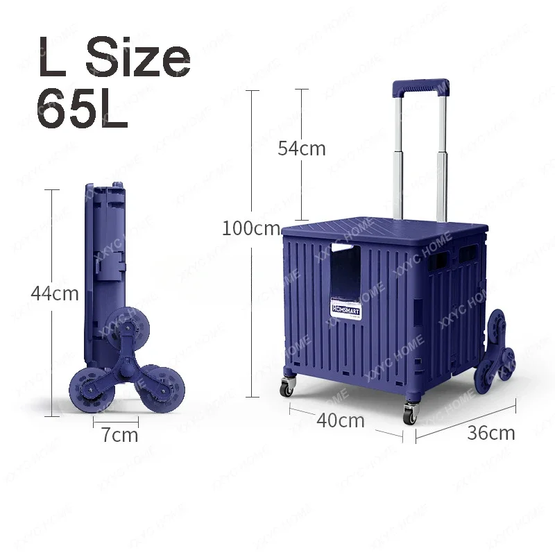 Rolling Crate With Wheels Foldable Rolling Pull Crate Heavy Duty Storage Cart Outdoor Folding Portable Shopping Carts Hand Cart