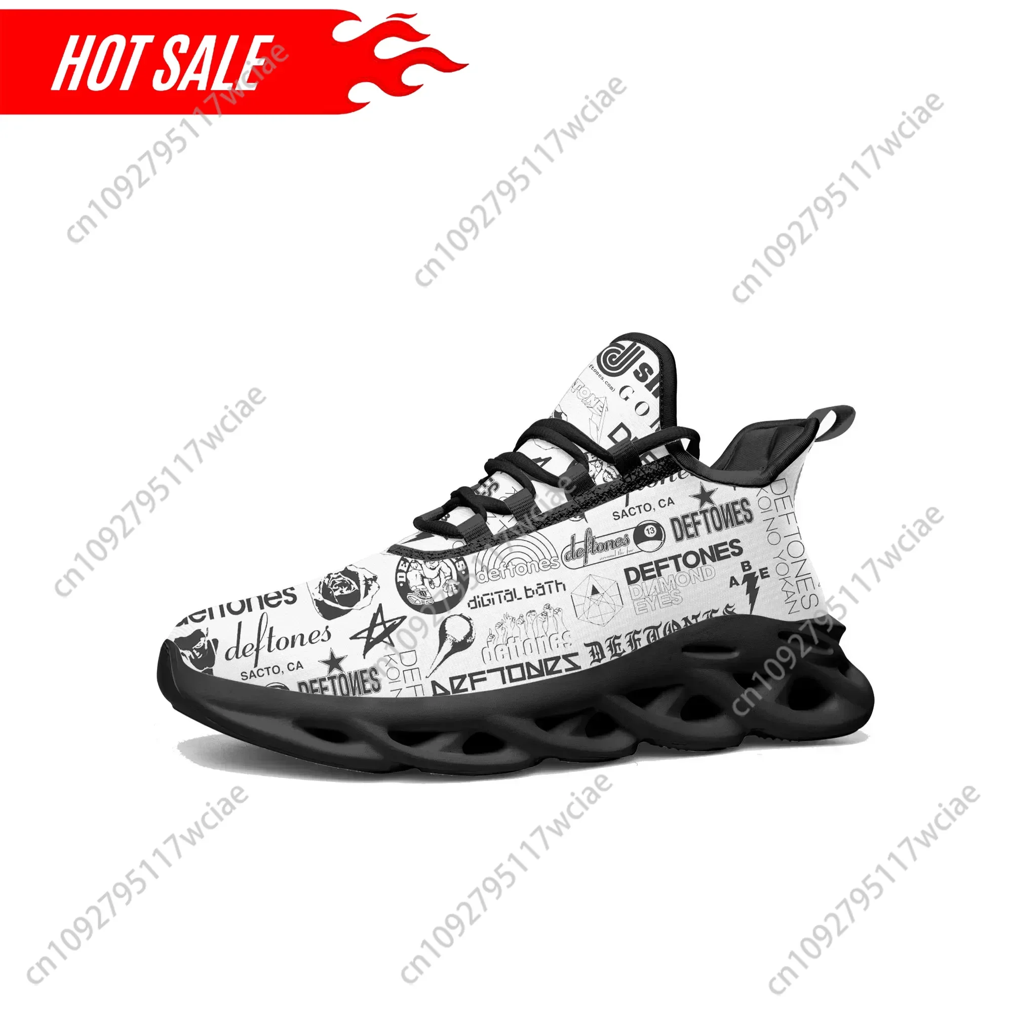 ديفتونز المعادن الفن روك باند الشقق أحذية رياضية رجل إمرأة رياضة الجري حذاء رياضة الدانتيل يصل شبكة الأحذية مصممة خصيصا حذاء أسود #1