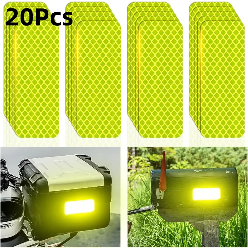 20Pcs New Bicycle Reflective Stickers Secure 30x80MM Warning Strip Car Motocyle Night Saftety Mark Bicycle Rim Frame Reflector