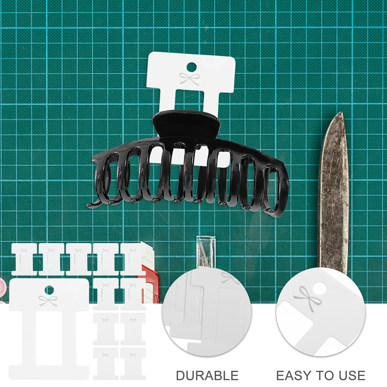 

100Pcs Hairpin Display Cards Ivory Hair Clip Holding Cards Hair Bow Barrettes Jewelry Display Holder Barrettes Accessories