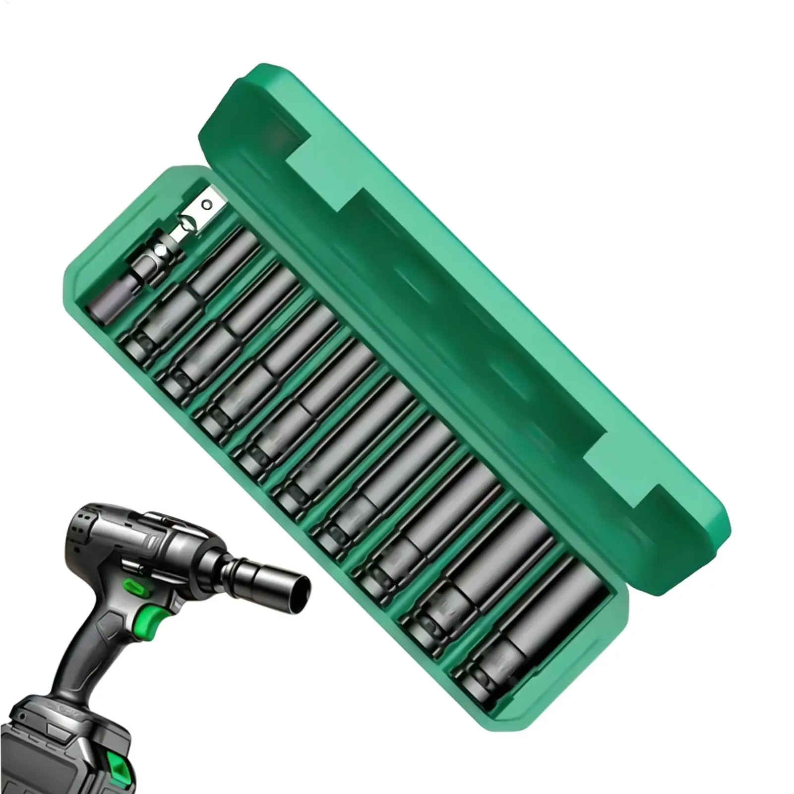 Extended Hex Socket 10mm To 24mm Tight Fit Adapter Included Air Tool Deep Socket Set For Mechanics…