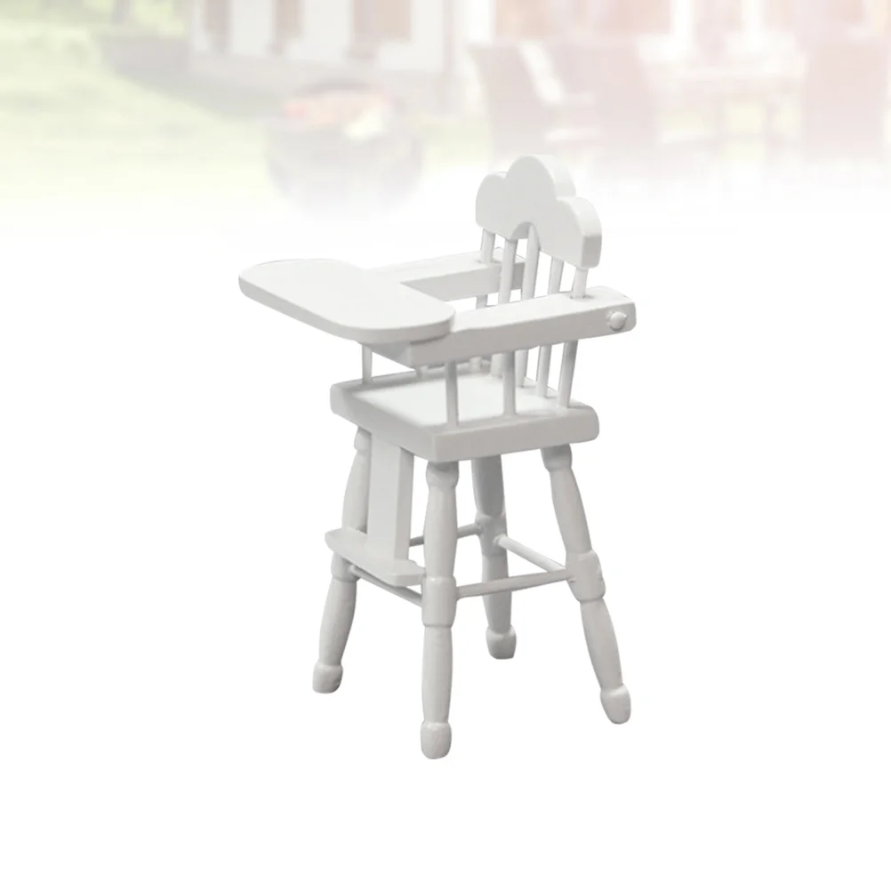 Mini Furniture Kit Miniature Landscape Toddler Highchair Mold Feeding White Bamboo