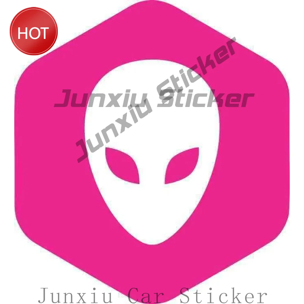Pink Alien Hexagon Vinyl Sticker For Car Window And Laptop Novelty Space Graphic Decal For Alien Fans And Sci Fi Enthusiasts